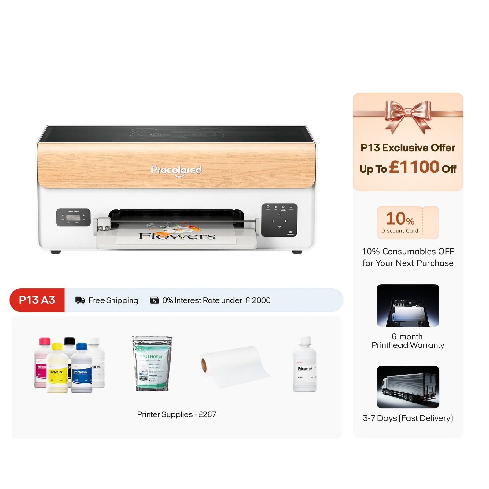 Procolored P13 DTF Printer 13" A3 XP600