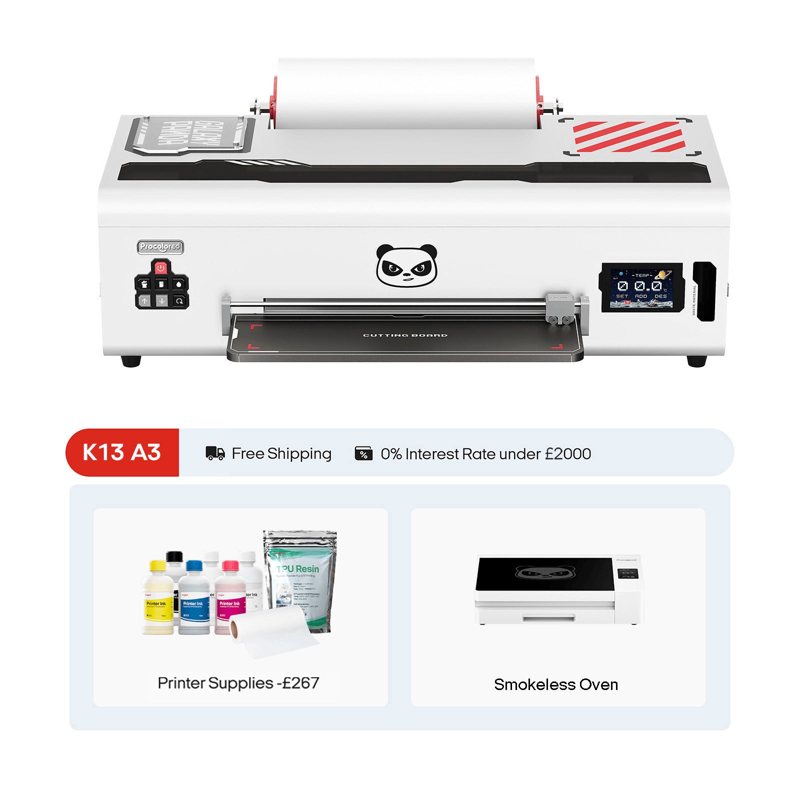 Procolored K13 DTF Printer 13" A3 & Oven Premium - White