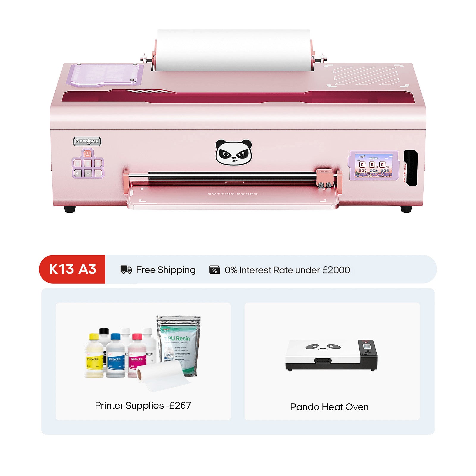 Procolored K13 DTF Printer 13" A3 & Oven - Pink