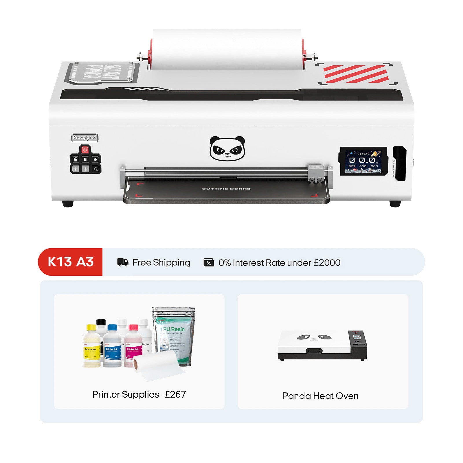 Procolored K13 DTF Printer 13" A3 & Oven - White