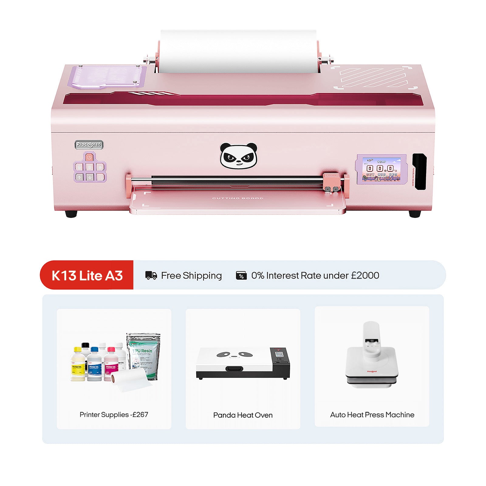 Procolored K13 Lite DTF Printer 13" A3 & Complete Bundle - Pink