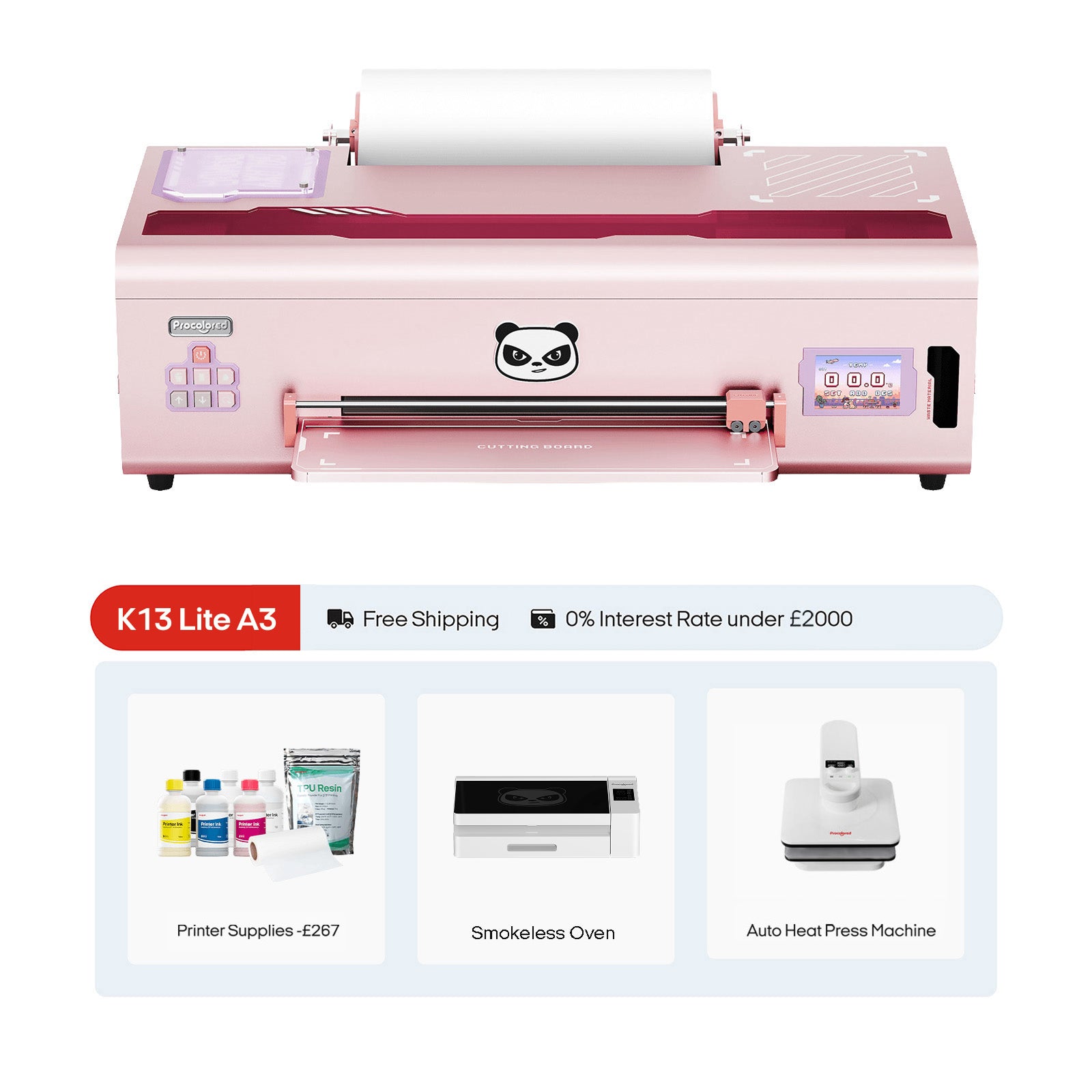 Procolored K13 Lite DTF Printer 13" A3 & Complete Bundle Premium - Pink