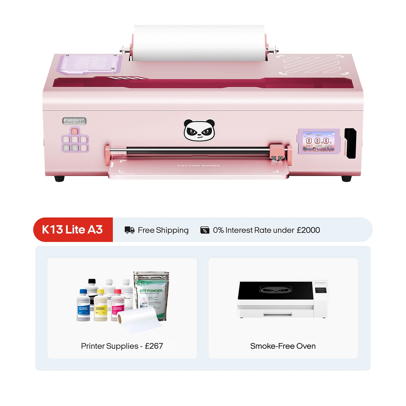 Procolored K13 Lite DTF Printer 13" A3 & Oven Premium - Pink