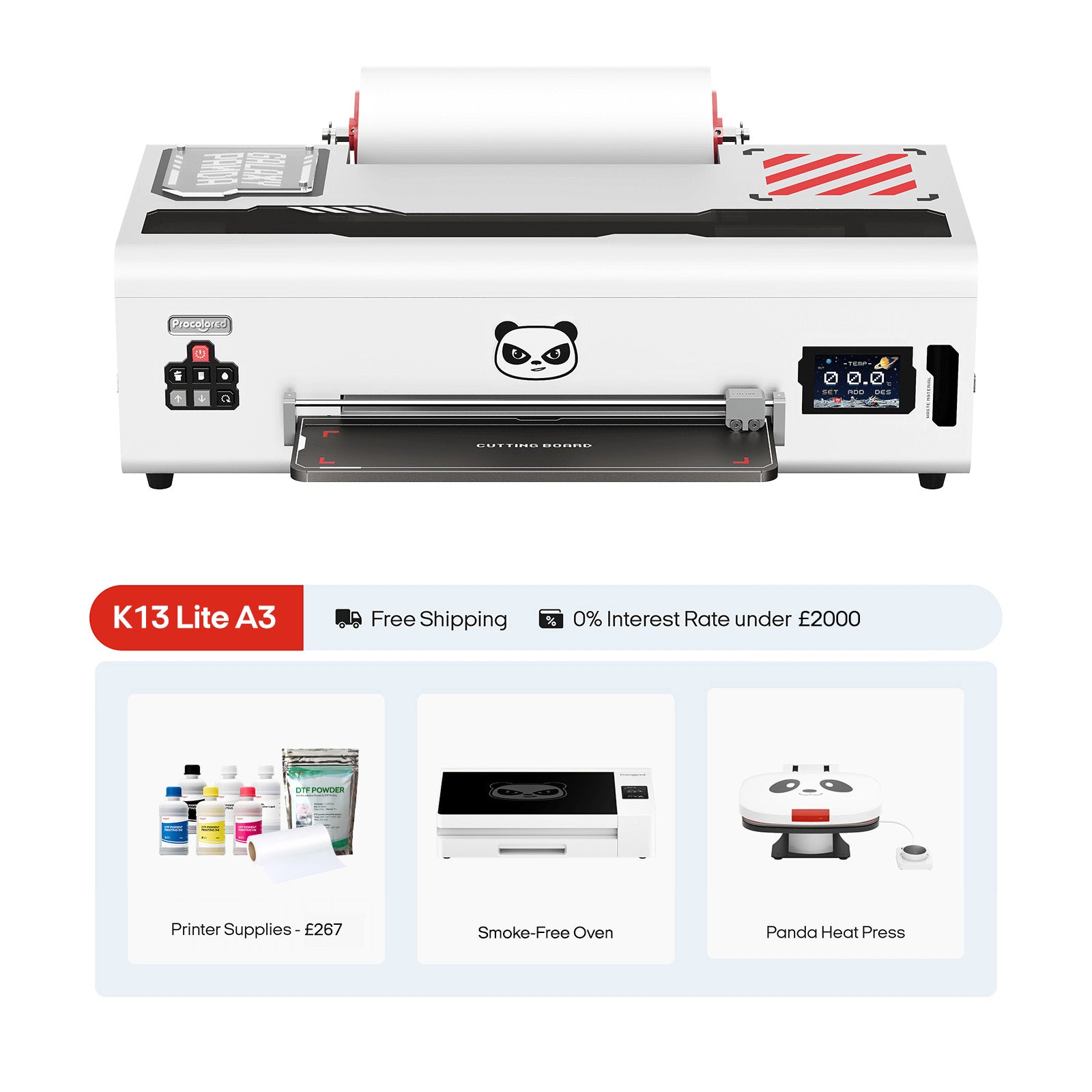 Procolored K13 Lite DTF-Drucker 13" A3 & Komplettes Premium-Bundle - Weiß